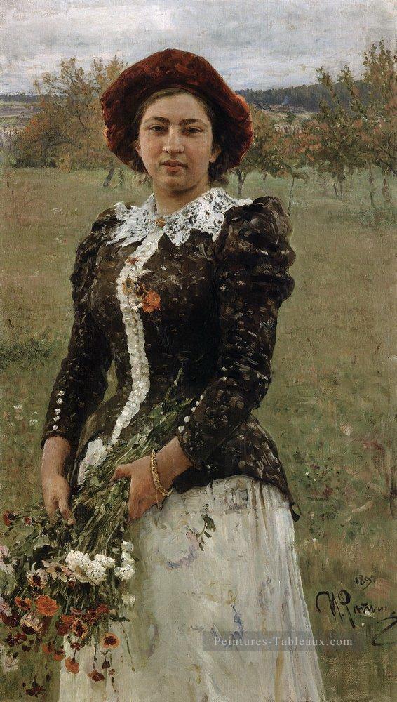 portrait de bouquet automne de vera repina 1892 Ilya Repin Peintures à l'huile